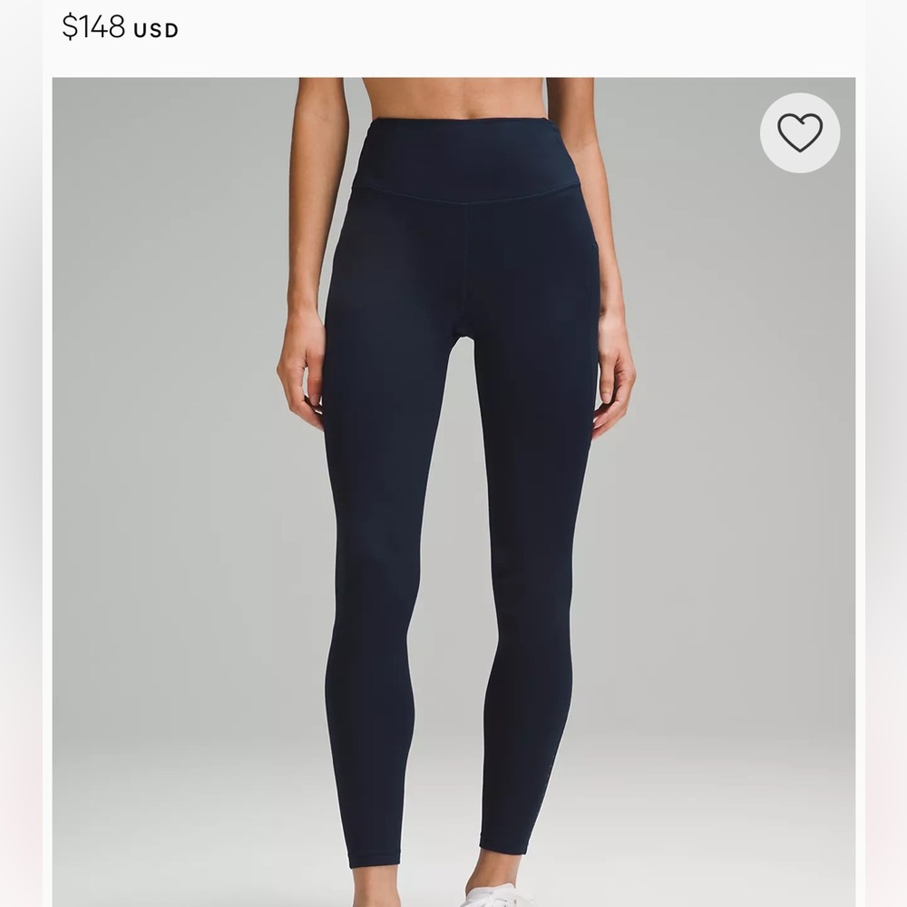 Lululemon Fast and Free High-Rise Thermal Tight 25” True Navy
